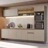 Armário De Cozinha Completa 300 Cm Suspenso Nice Madesa 03 Crema - 1