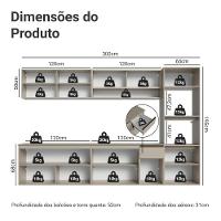 Armário De Cozinha Completa 300 Cm Suspenso Nice Madesa 03 Crema - 3