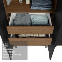 Guarda-roupa Casal Com Pés 6 Portas Batentes Rustic-preto-preto Saturno Madesa - 7