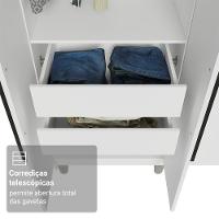 Guarda-roupa Casal Com Pés 8 Portas Batentes Com Espelho Branco-branco-preto Netuno Madesa - 7
