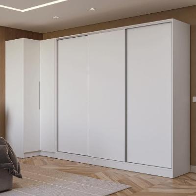 Guarda-roupa Modulado Neo + Guarda-roupa Royale 3 Portas De Correr Branco Madesa