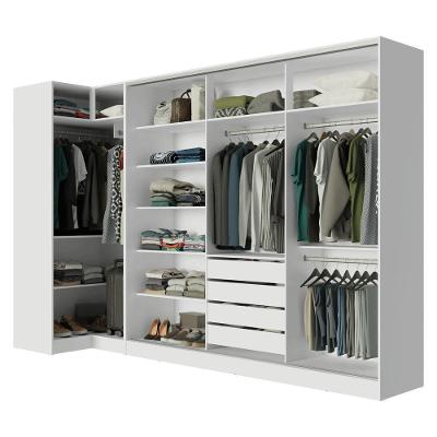 Guarda Roupa Modulado Neo + Royale 5 Portas de Correr 4 Gavetas Branco MDP-MDF