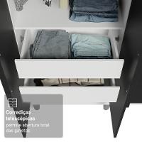 Guarda-roupa Casal Com Pés 6 Portas Batentes Branco-preto-preto Netuno Madesa - 7