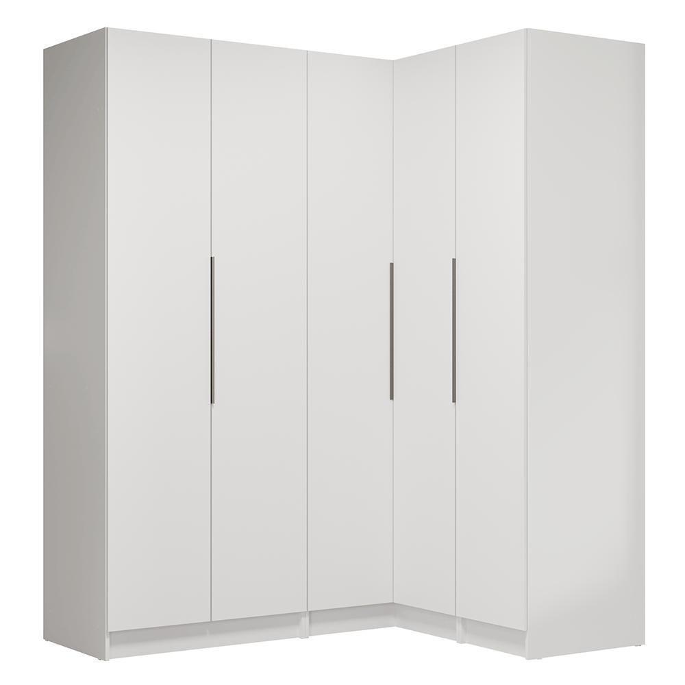 Guarda-roupa Modulado De Canto 310 Cm 5 Portas 2 Gavetas Branco Neo Madesa 02 - 2