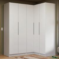 Guarda-roupa Modulado De Canto 310 Cm 5 Portas 2 Gavetas Branco Neo Madesa 02 - 1