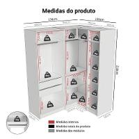 Guarda-roupa Modulado De Canto 310 Cm 5 Portas 2 Gavetas Branco Neo Madesa 02 - 3