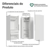 Guarda-roupa Modulado De Canto 310 Cm 5 Portas 2 Gavetas Branco Neo Madesa 02