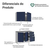 Armário De Cozinha Compacta 120 Cm Branco/azul Vik Madesa 01 Branco/azul