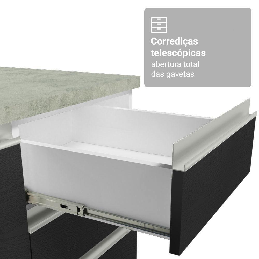 Armário De Cozinha Completa 270cm Branco/preto Glamy Madesa 16 - 9