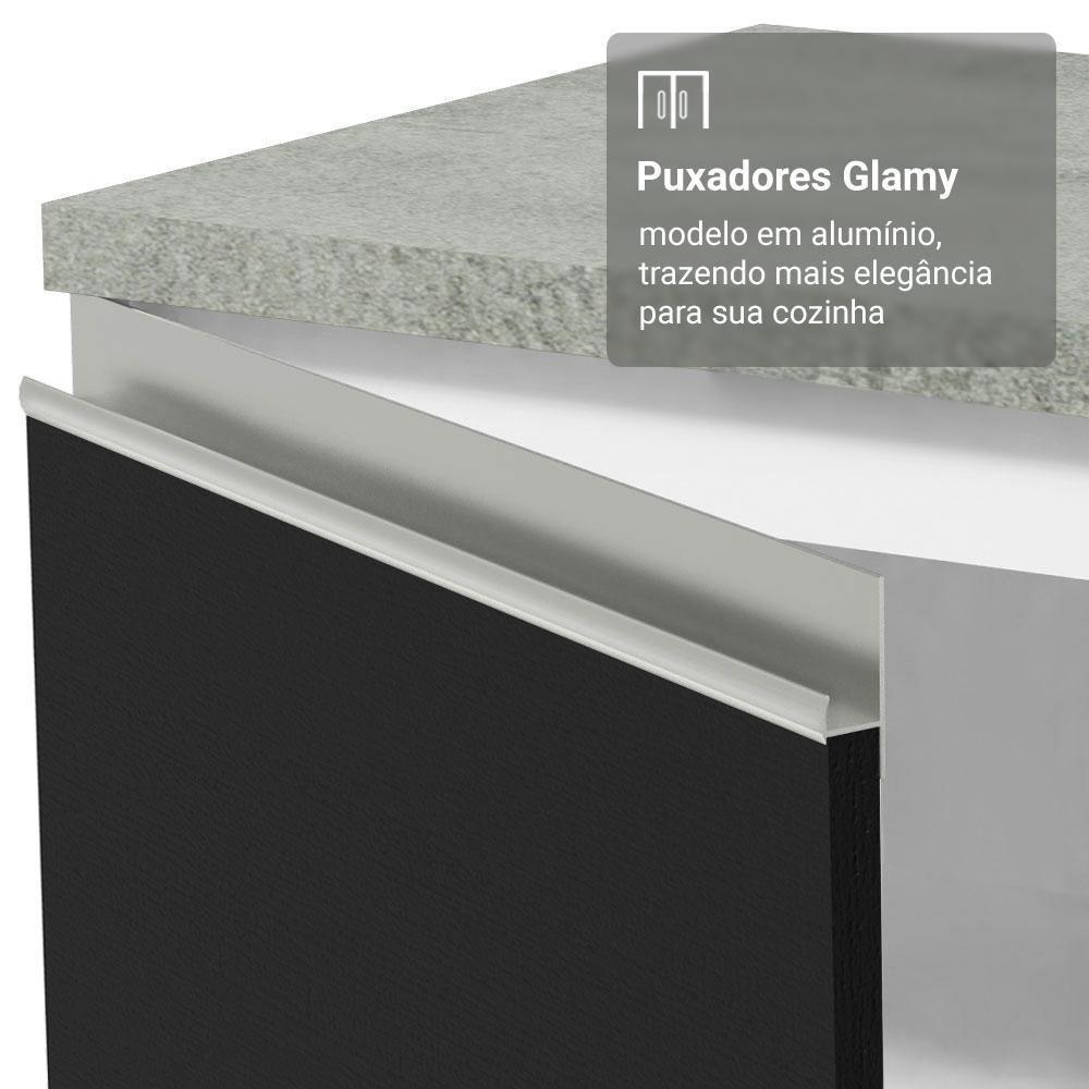 Armário De Cozinha Completa 270cm Branco/preto Glamy Madesa 16 - 10