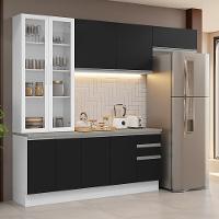 Armário De Cozinha Completa 270cm Branco/preto Glamy Madesa 16 - 1
