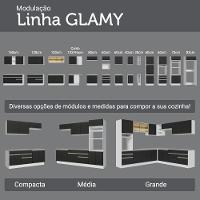 Armário De Cozinha Completa 270cm Branco/preto Glamy Madesa 16 - 3