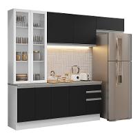 Armário De Cozinha Completa 270cm Branco/preto Glamy Madesa 16 - 5