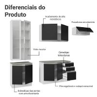 Armário De Cozinha Completa 270cm Branco/preto Glamy Madesa 16 - 7