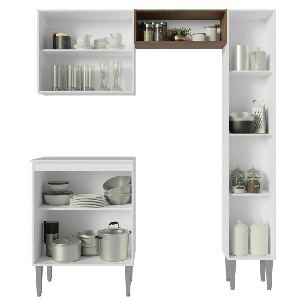 Armário De Cozinha Compacta 156 Cm Branco Emilly Madesa 02 - 5