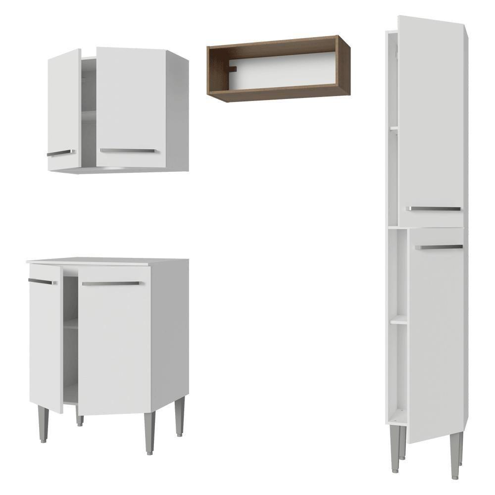 Armário De Cozinha Compacta 156 Cm Branco Emilly Madesa 02 - 8