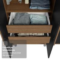 Guarda-roupa Casal Com Pés 6 Portas Batentes Rustic-preto-rustic Netuno Madesa - 7