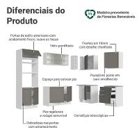 Armário De Cozinha Completa De Canto 399 Cm Branco/cinza Vik Madesa 01 Branco/cinza