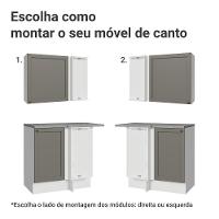 Armário De Cozinha Completa De Canto 399 Cm Branco/cinza Vik Madesa 01 Branco/cinza - 9