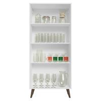 Cristaleira 70 Cm 2 Portas De Vidro Com Pés Cônicos Branco-rustic Vik Madesa - 5