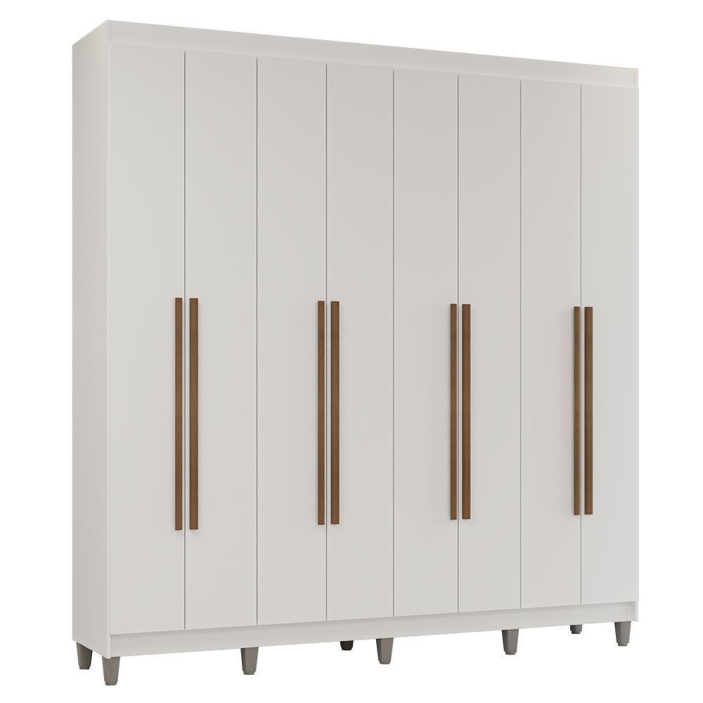 Guarda-roupa Casal Com Pés 8 Portas Batentes Branco-branco-rustic Venus Madesa - 2