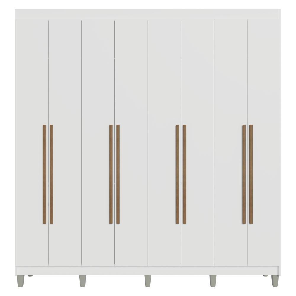 Guarda-roupa Casal Com Pés 8 Portas Batentes Branco-branco-rustic Venus Madesa - 10
