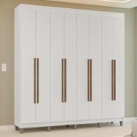Guarda-roupa Casal Com Pés 8 Portas Batentes Branco-branco-rustic Venus Madesa - 1
