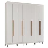 Guarda-roupa Casal Com Pés 8 Portas Batentes Branco-branco-rustic Venus Madesa - 2
