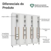 Guarda-roupa Casal Com Pés 8 Portas Batentes Branco-branco-rustic Venus Madesa