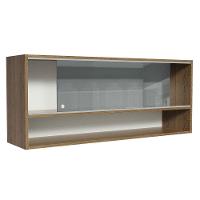 Armário Aéreo 120cm 2 Portas Correr Vidro Neutral 1 Nicho Rustic Para Cozinhas Glamy, Lux E Reims Madesa Rustic Rustic - 3