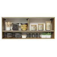 Armário Aéreo 120cm 2 Portas Correr Vidro Neutral 1 Nicho Rustic Para Cozinhas Glamy, Lux E Reims Madesa Rustic Rustic - 5