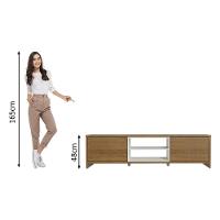 Rack Para Tv Até 80 Polegadas 180cm 2 Portas Rustic-branco Linz Madesa - 5