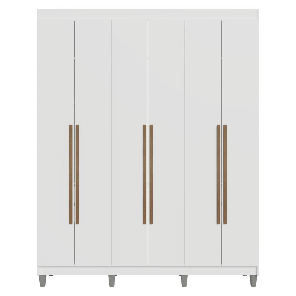 Guarda-roupa Casal Com Pés 6 Portas Batentes Branco-branco-rustic Saturno Madesa - 10