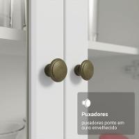 Cristaleira 70 Cm 2 Portas De Vidro Com Pés Trapézio Branco-rustic Vik Madesa - 6