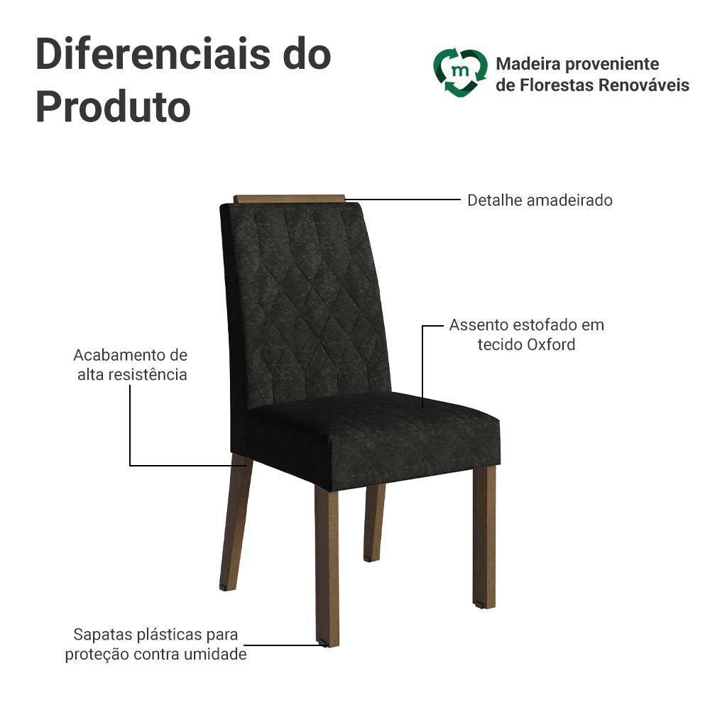 Kit 2 Cadeiras De Jantar 4256 Com Espaldar Rustic-oxford Madesa - 4