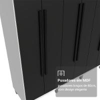 Guarda-roupa Casal Com Pés 8 Portas Batentes Branco-preto-preto Netuno Madesa - 6