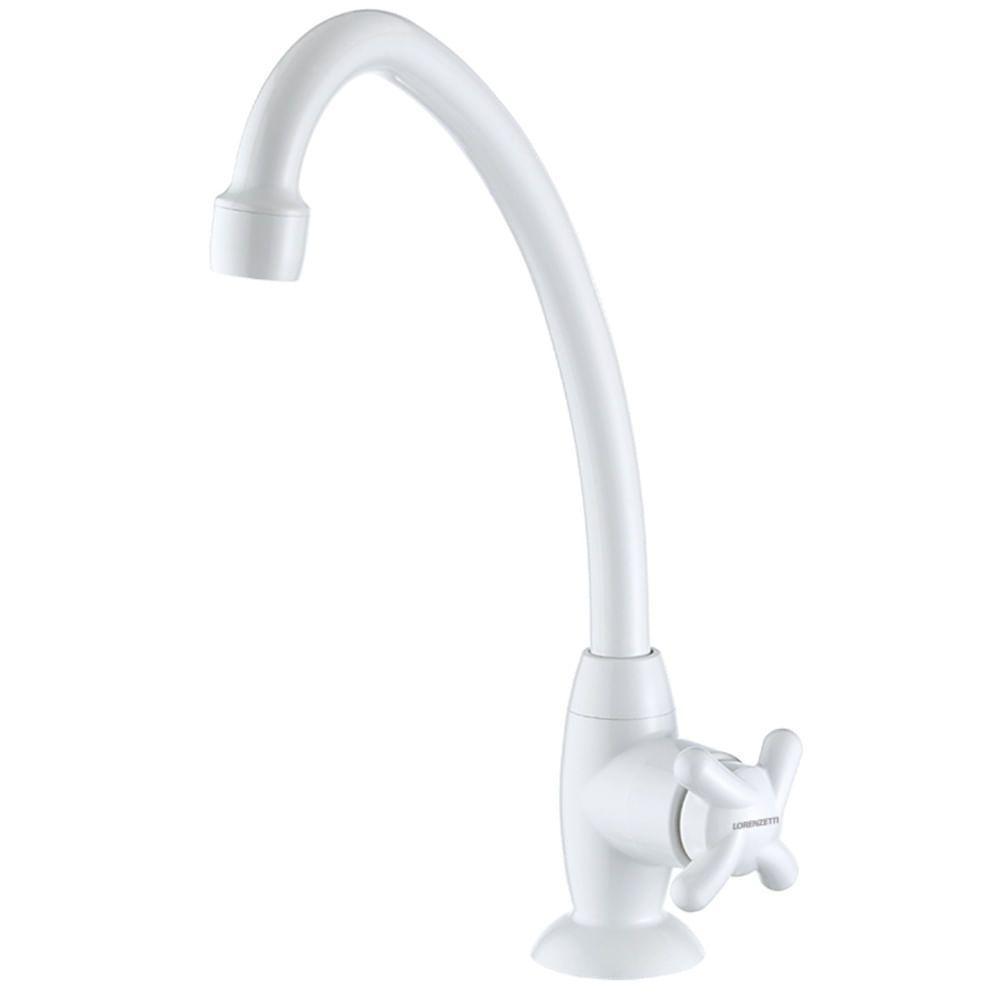 Torneira De Mesa Para Cozinha Bica Móvel Branca 1167 F34 - 7111002 - Lorenzetti - 1