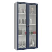 Cristaleira Suspensa 70 Cm 2 Portas De Vidro Branco-azul Vik Madesa - 2