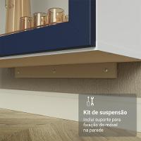 Cristaleira Suspensa 70 Cm 2 Portas De Vidro Branco-azul Vik Madesa - 7