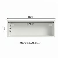 Armário Aéreo Com Nicho Aberto 60cm Branco Emilly Madesa - 2