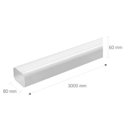 Tubo Condutor De Calha De 3m Branco Com 80x60mm - Astra Tubo Condutor Calha 3,00m - Cal-cdt*br