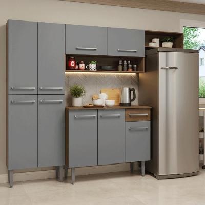 Armário De Cozinha Completa 229cm Rustic-cinza Emilly Madesa 016