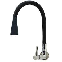 Torneira De Parede Tubo Gourmet Duplo Cone 1-4 De Volta Preta Para Pia 6163 - 772234 - Stoc - 1