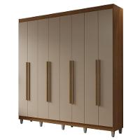 Guarda-roupa Casal Com Pés 8 Portas Batentes Rustic-crema-rustic Netuno Madesa - 2