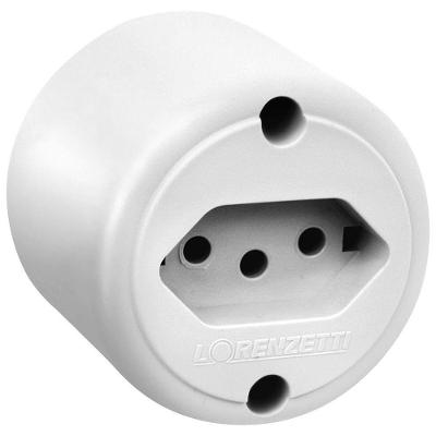 Tomada 2p+t Pb Redondo Sobrepor 10a Branco - 1716011 - Pial Tomada 2p+t Pb Red.sob Br 10a Lorenzetti 1716011