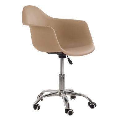 Cadeira Com Rodízios Eames Office Com Apoio De Braços Nude