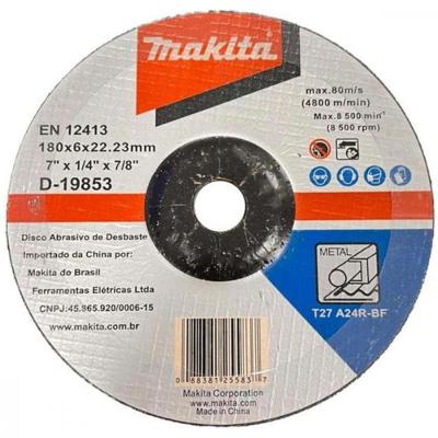 Disco De Desbaste 180mm Para Metal Furo 7-8 - D-19853-5 - Makita Disco Desbaste 180mm - Metal Makita D-19853-5