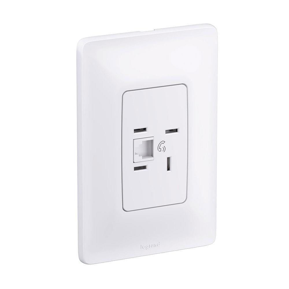 Tomada Telebras + Rj11 4x2 Zeffia - 680125 - Pial Tomada Telebras + Rj11 4x2 Zeffia Pial - 1