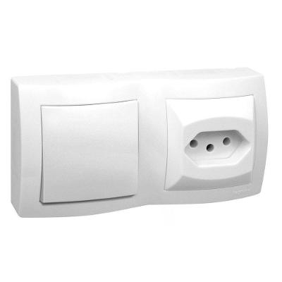 Interruptor Simples + Tomada 2p + T Pb 10a Sistema X - 675063 - Pial Int.s+tom 2p+t Pb Sist.x 10a Pial 675063