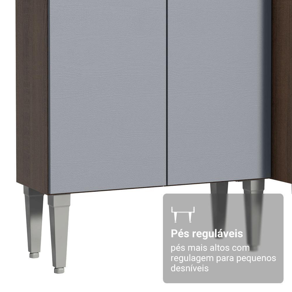 Armário De Cozinha Completa 197 Cm Rustic-cinza Emilly Madesa 01 - 7
